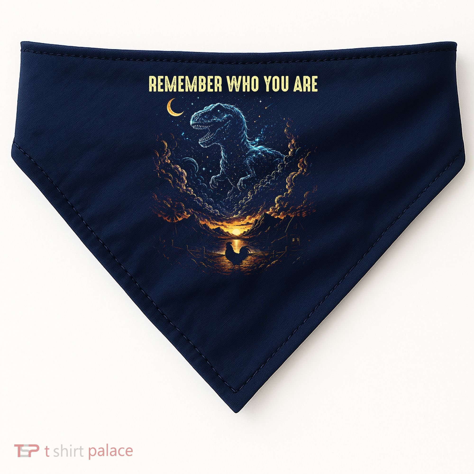 T-Rex Chicken Evolution Remember Who You Are USA-Made Doggie Bandana