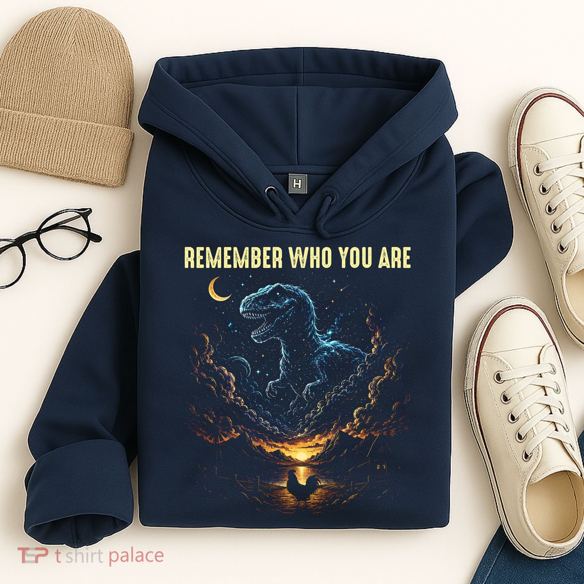 T-Rex Chicken Evolution Remember Who You Are Hoodie