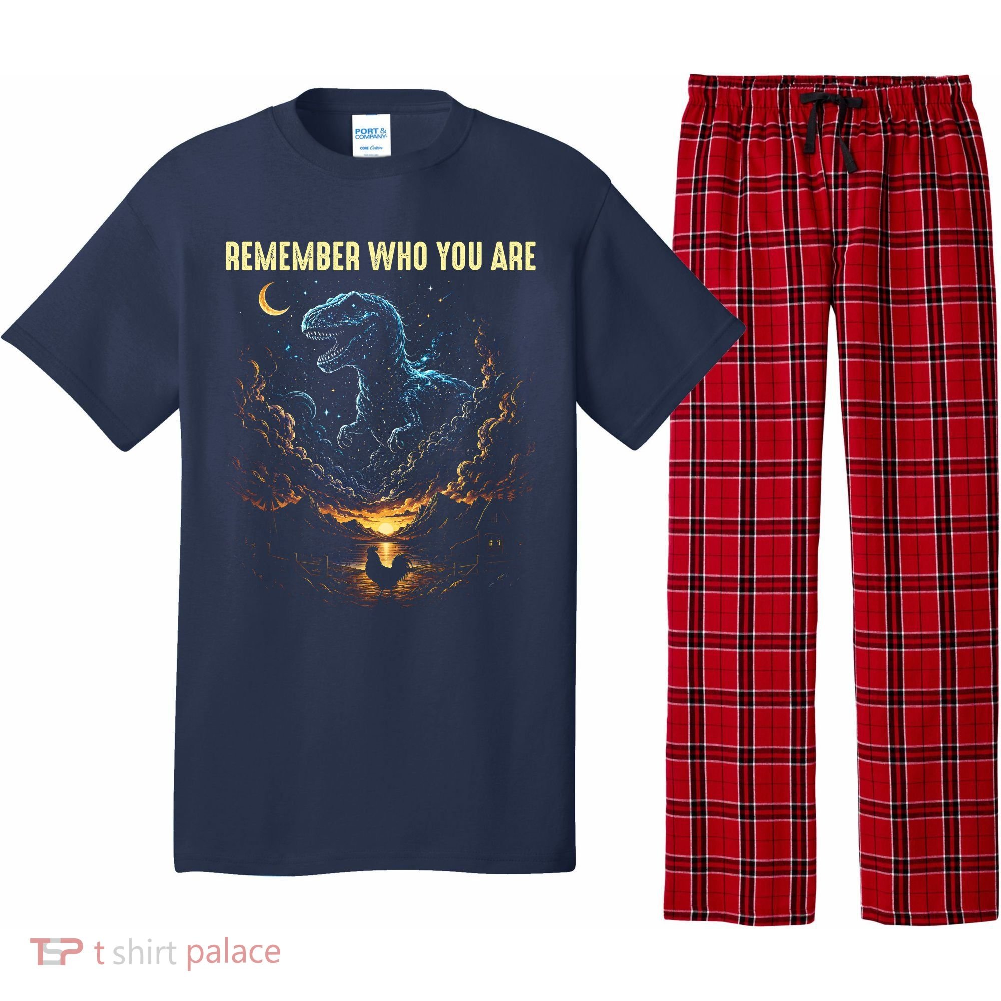 T-Rex Chicken Evolution Remember Who You Are Pajama Set