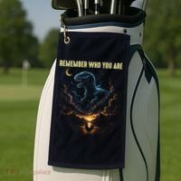 T-Rex Chicken Evolution Remember Who You Are Golf Towel thumb 2