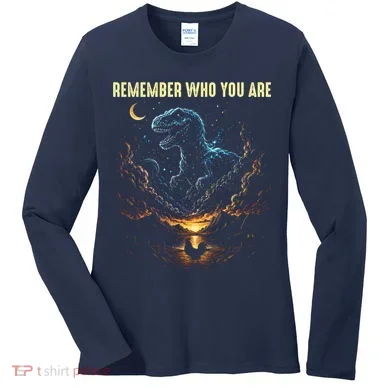 T-Rex Chicken Evolution Remember Who You Are Women's Long Sleeve Shirt