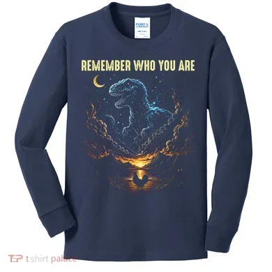 T-Rex Chicken Evolution Remember Who You Are Kids Long Sleeve Shirt
