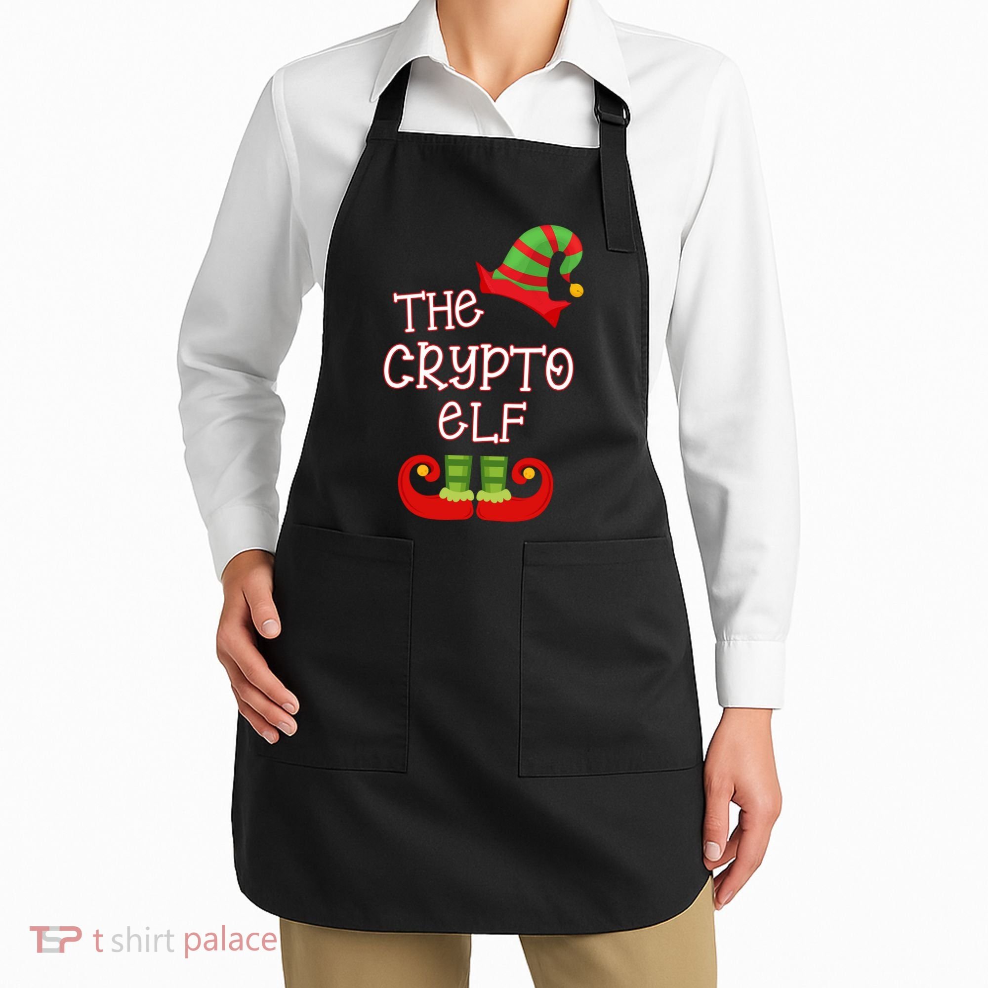 The Crypto Elf Funny Family Matching Christmas Apron