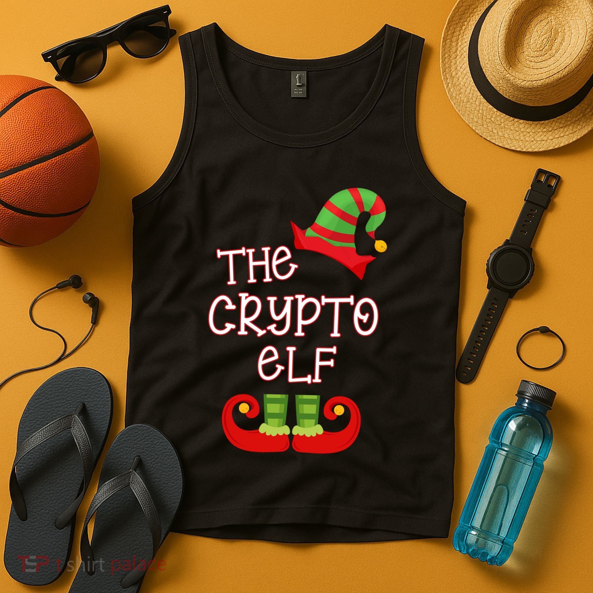 The Crypto Elf Funny Family Matching Christmas Tank Top
