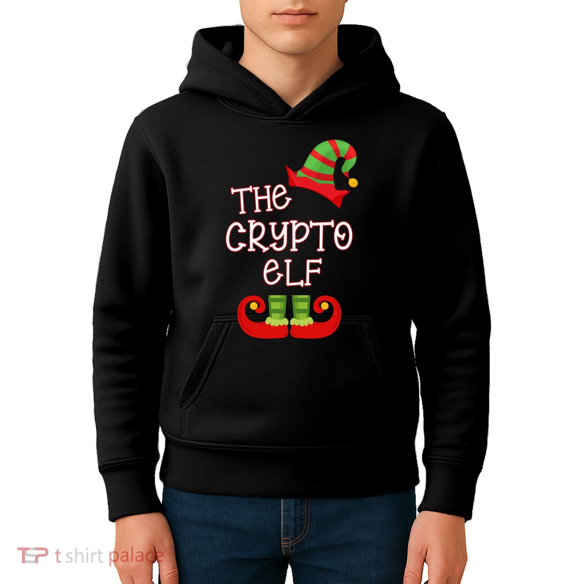 The Crypto Elf Funny Family Matching Christmas Kids Hoodie