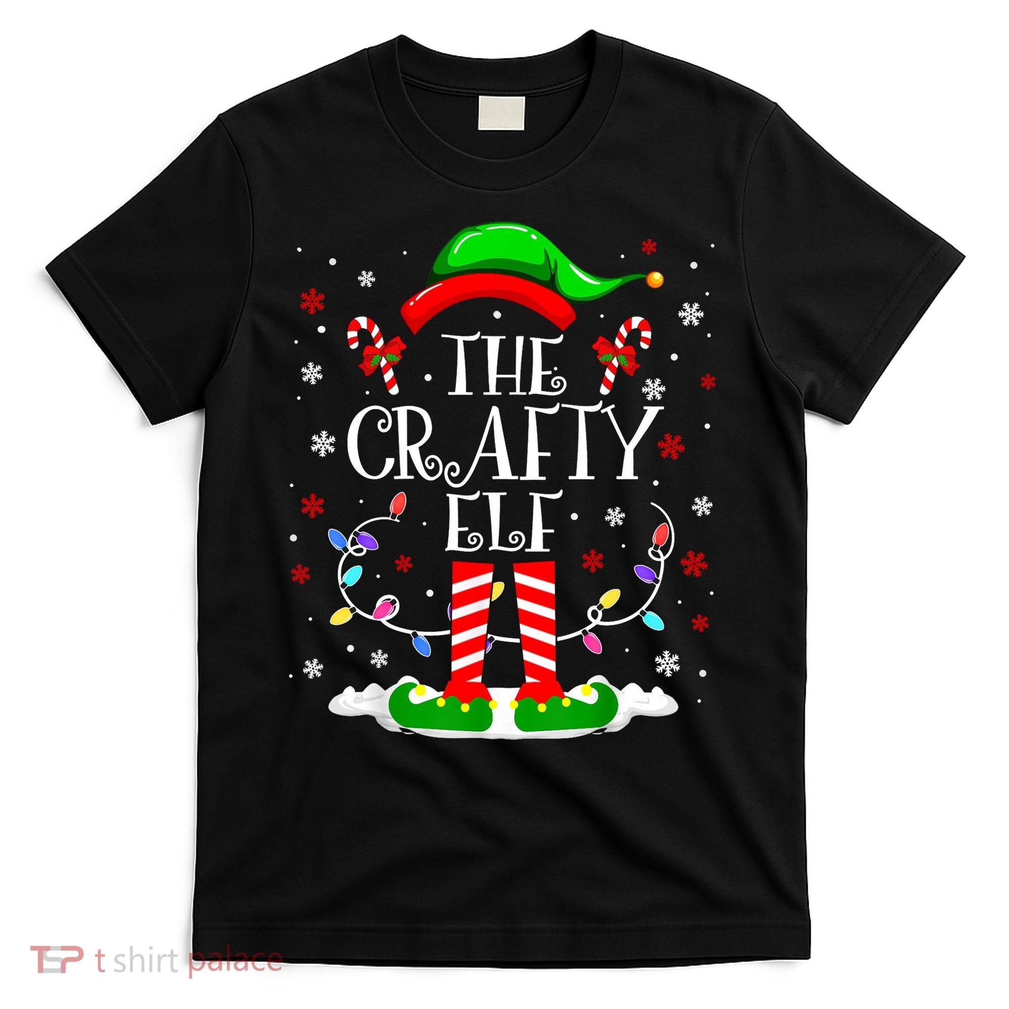The Crafty Elf Funny Xmas Elf Matching Family Christmas Long Sleeve T-Shirt