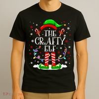 The Crafty Elf Funny Xmas Elf Matching Family Christmas Long Sleeve T-Shirt thumb 3