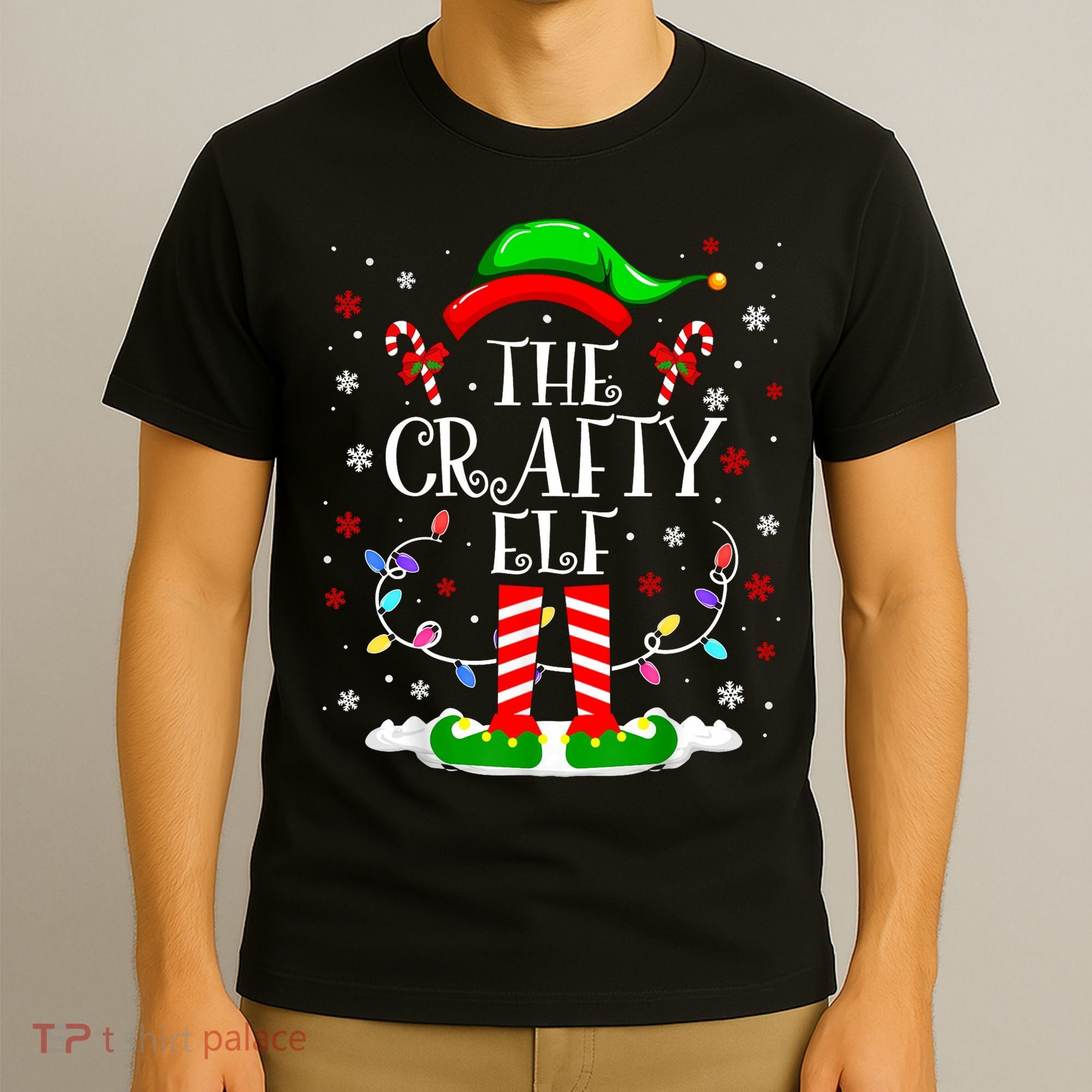 The Crafty Elf Funny Xmas Elf Matching Family Christmas Long Sleeve T-Shirt