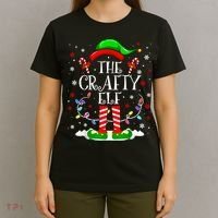 The Crafty Elf Funny Xmas Elf Matching Family Christmas Long Sleeve T-Shirt thumb 4