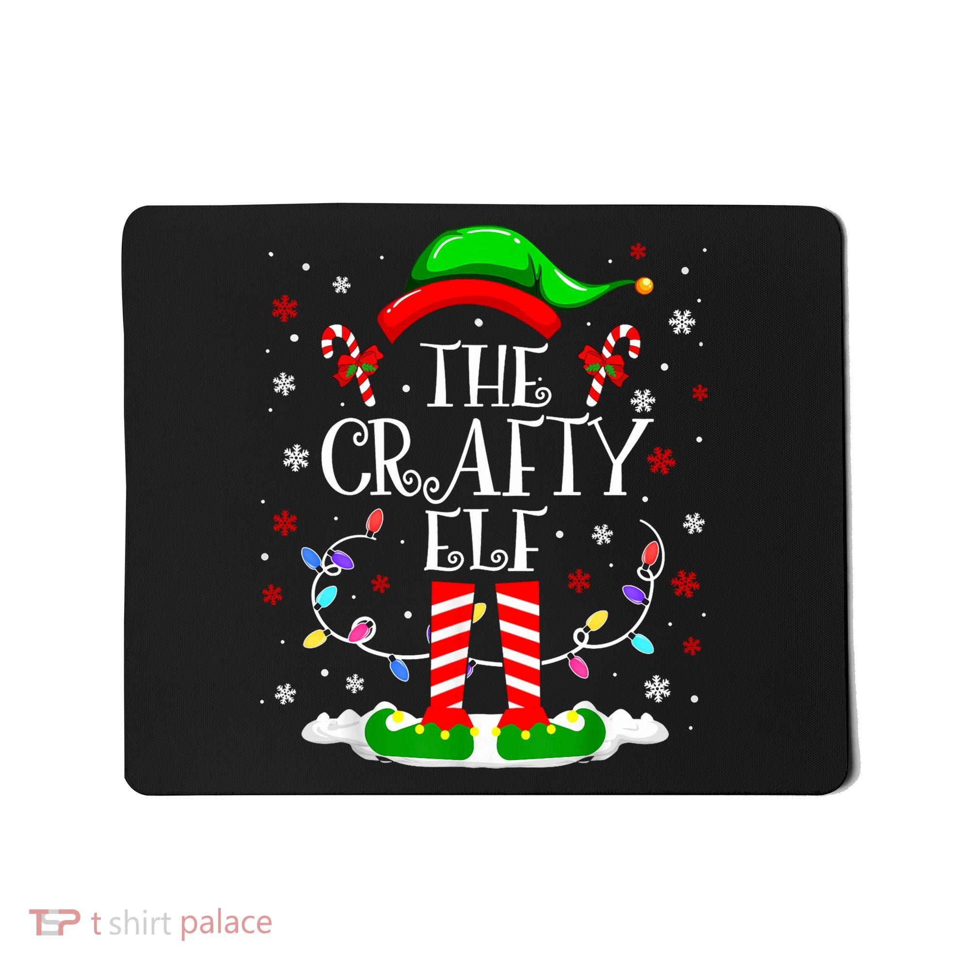 The Crafty Elf Funny Xmas Elf Matching Family Christmas Long Sleeve Mousepad
