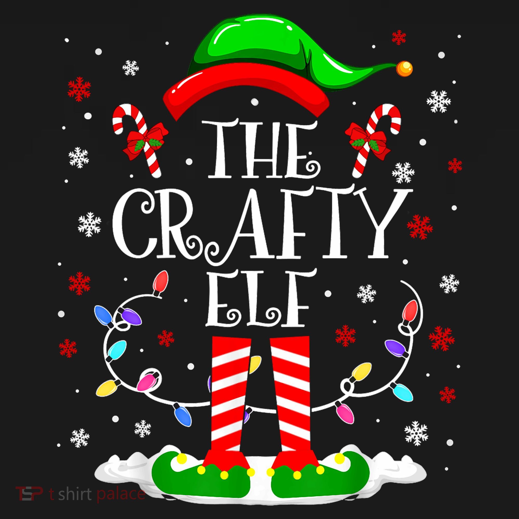 The Crafty Elf Funny Xmas Elf Matching Family Christmas Long Sleeve Visor