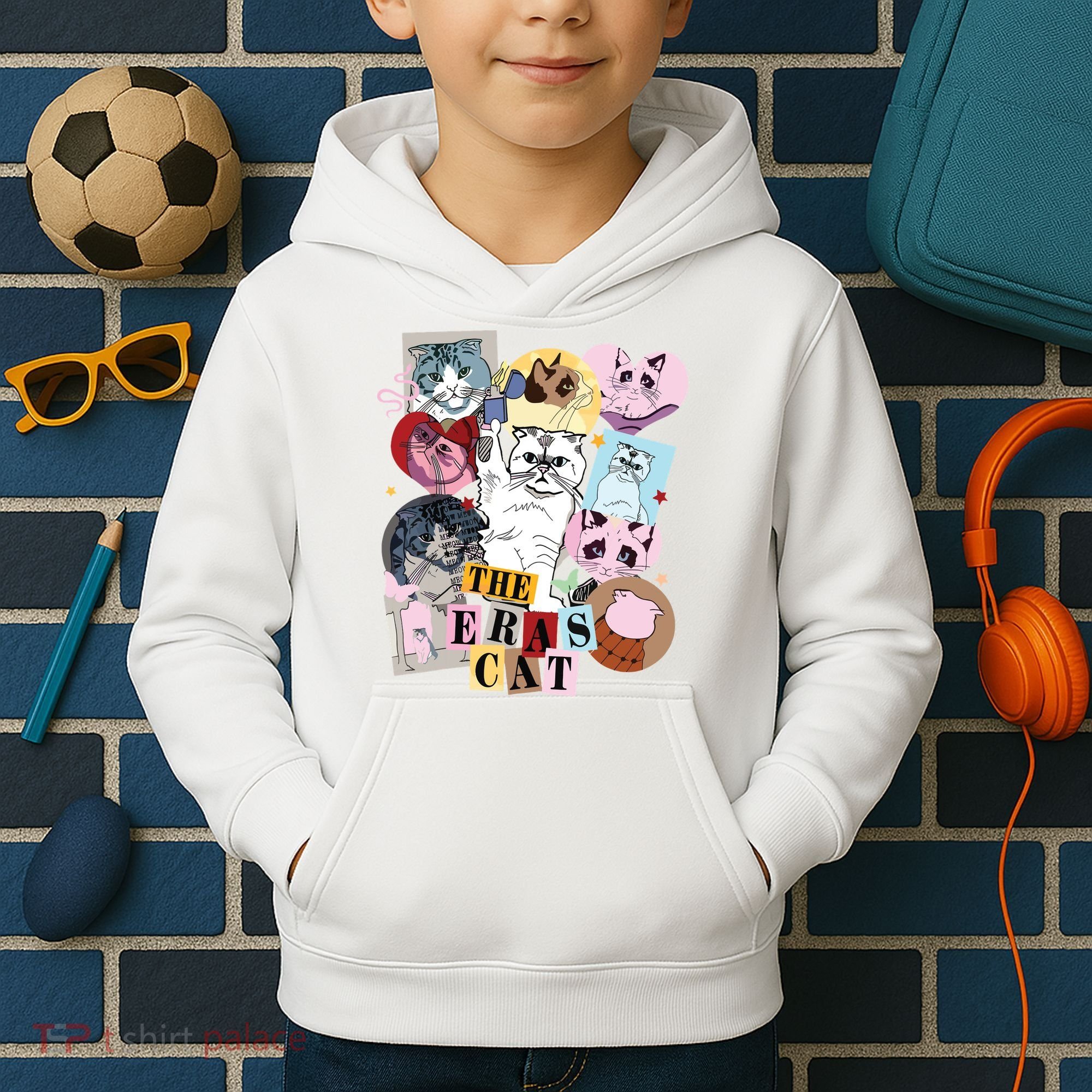 The Cat Eras In My Cat Mom Era Cat Lover Kids Hoodie