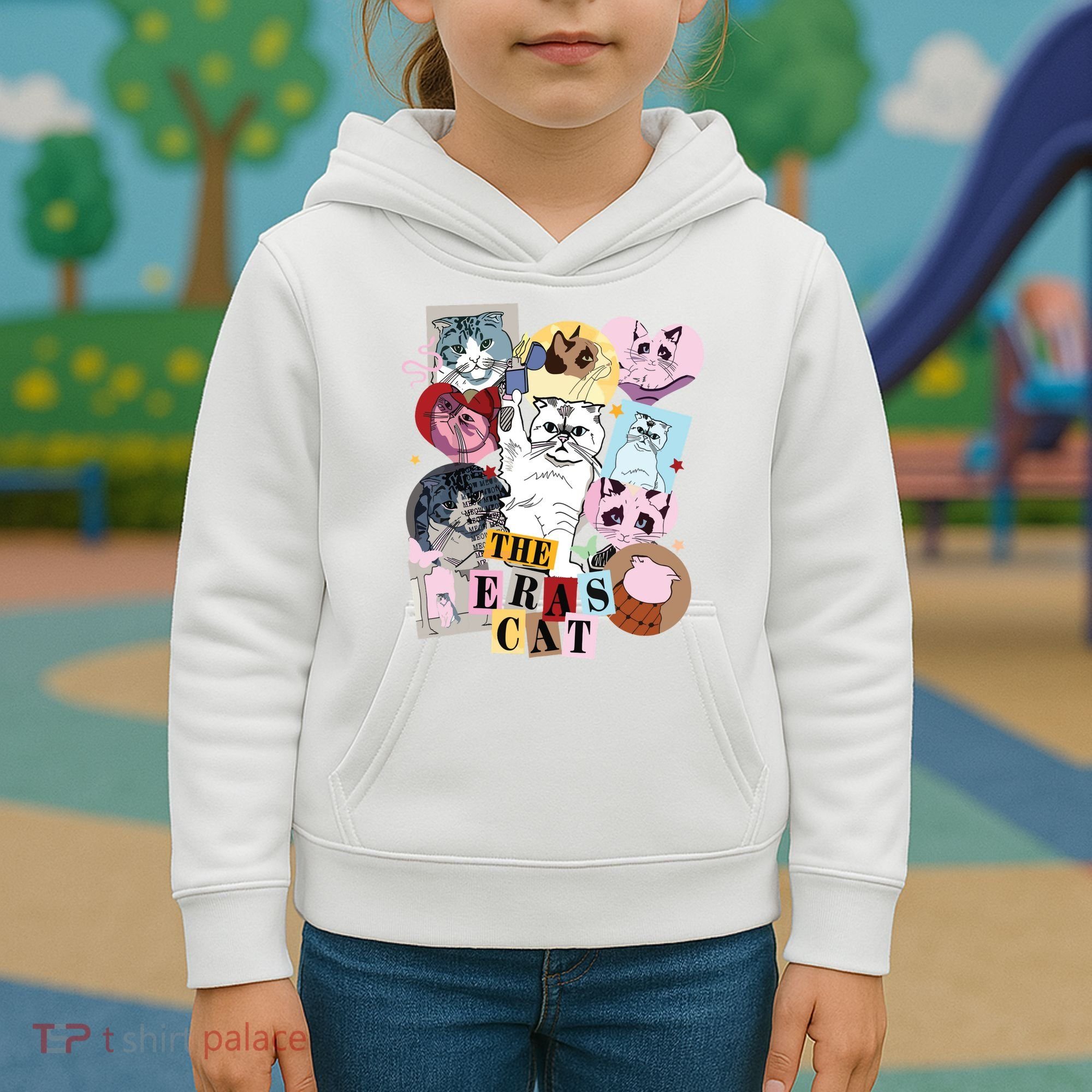 The Cat Eras In My Cat Mom Era Cat Lover Kids Hoodie