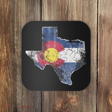 Texas Colorado Flag Family Coaster