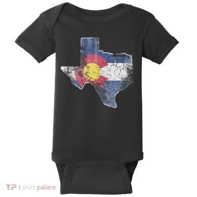 Texas Colorado Flag Family Baby Bodysuit