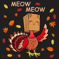 Thanksgiving Cat Fake Cat Meow Funny Thanksgiving Turkey Women's Sweatshirt thumb 2