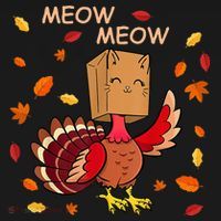 Thanksgiving Cat Fake Cat Meow Funny Thanksgiving Turkey Women's Tank Top thumb 5