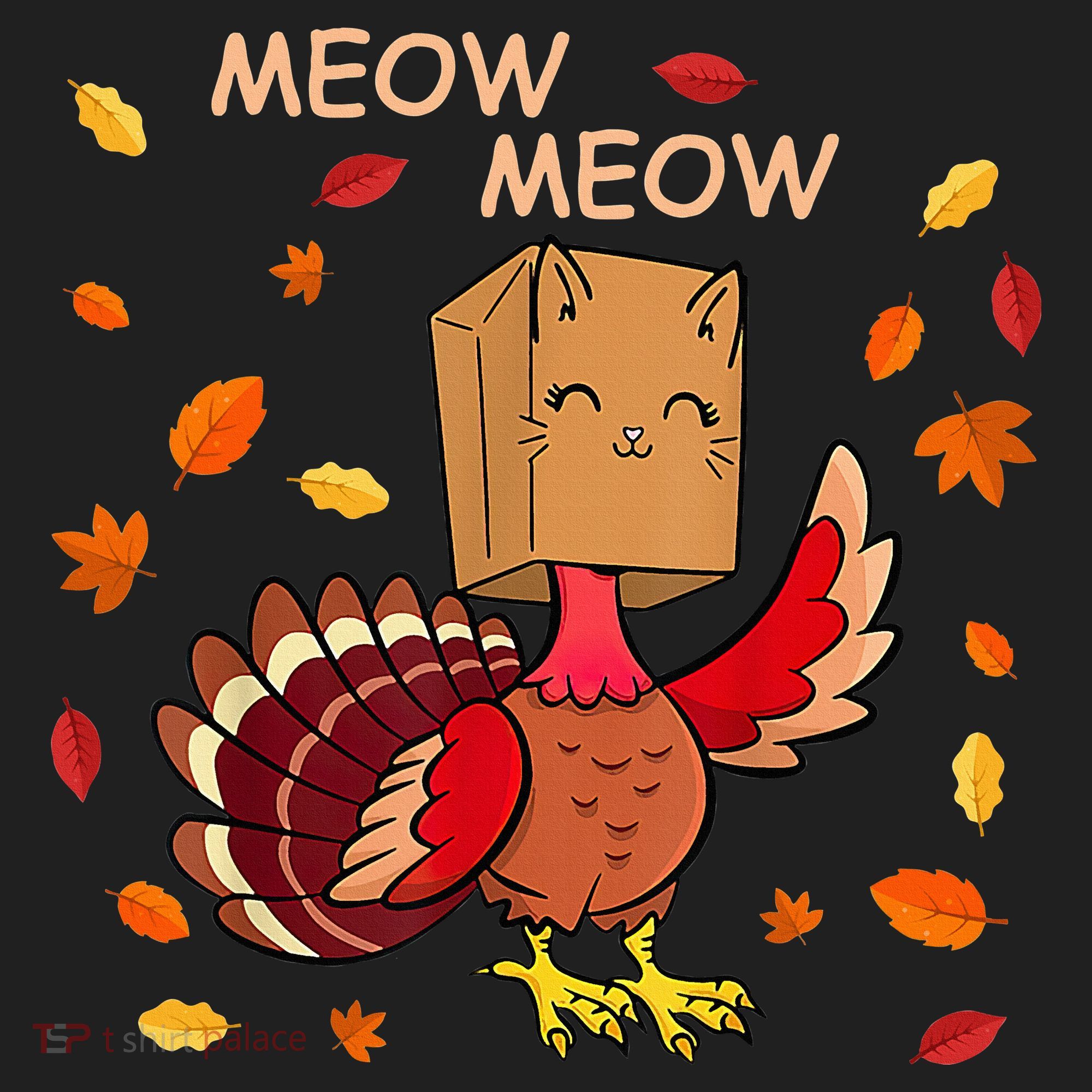 Thanksgiving Cat Fake Cat Meow Funny Thanksgiving Turkey Hat