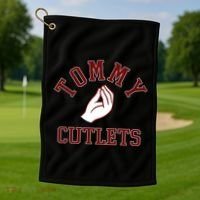 Tommy Cutlets Funny Italian Hand Football Golf Towel thumb 1