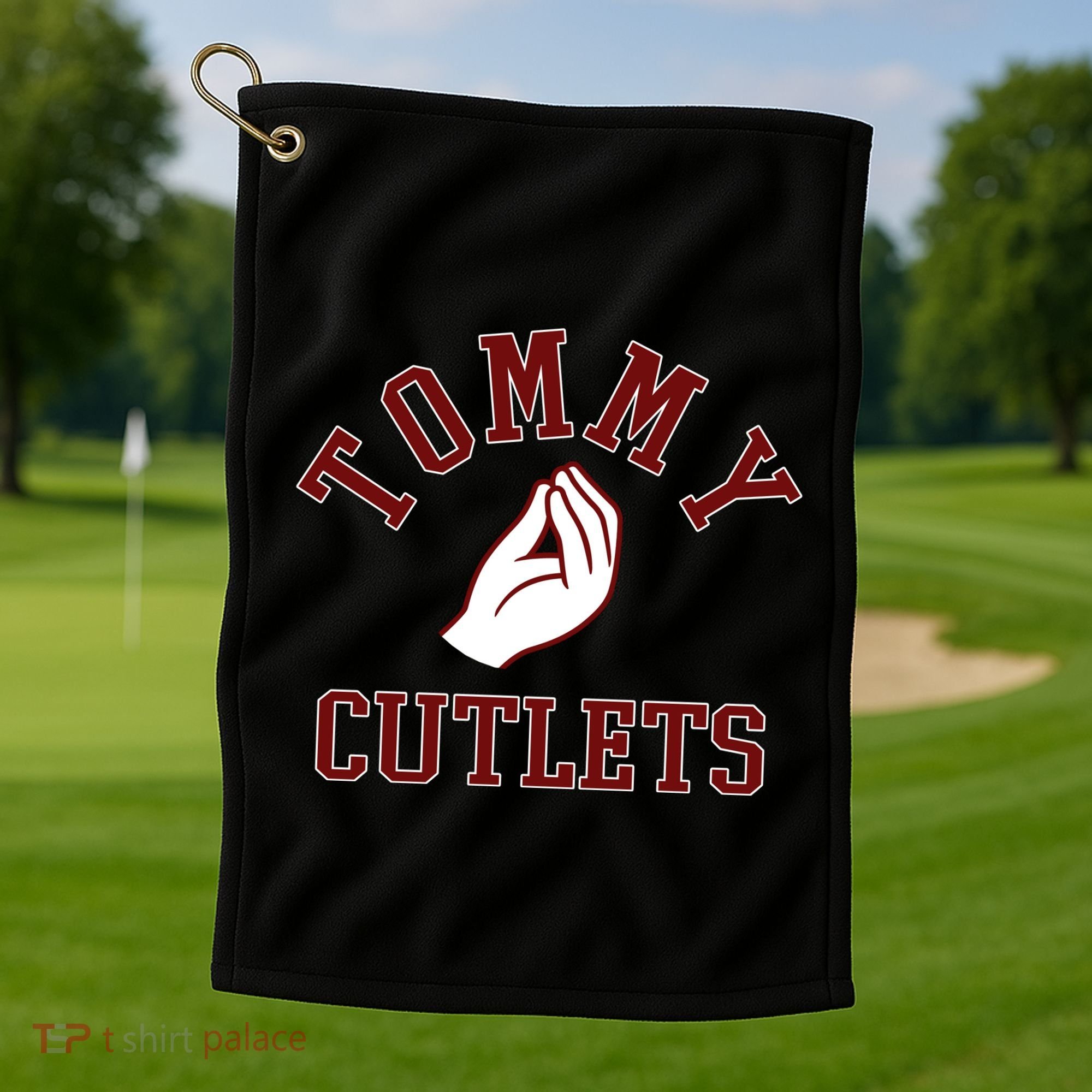 Tommy Cutlets Funny Italian Hand Football Golf Towel
