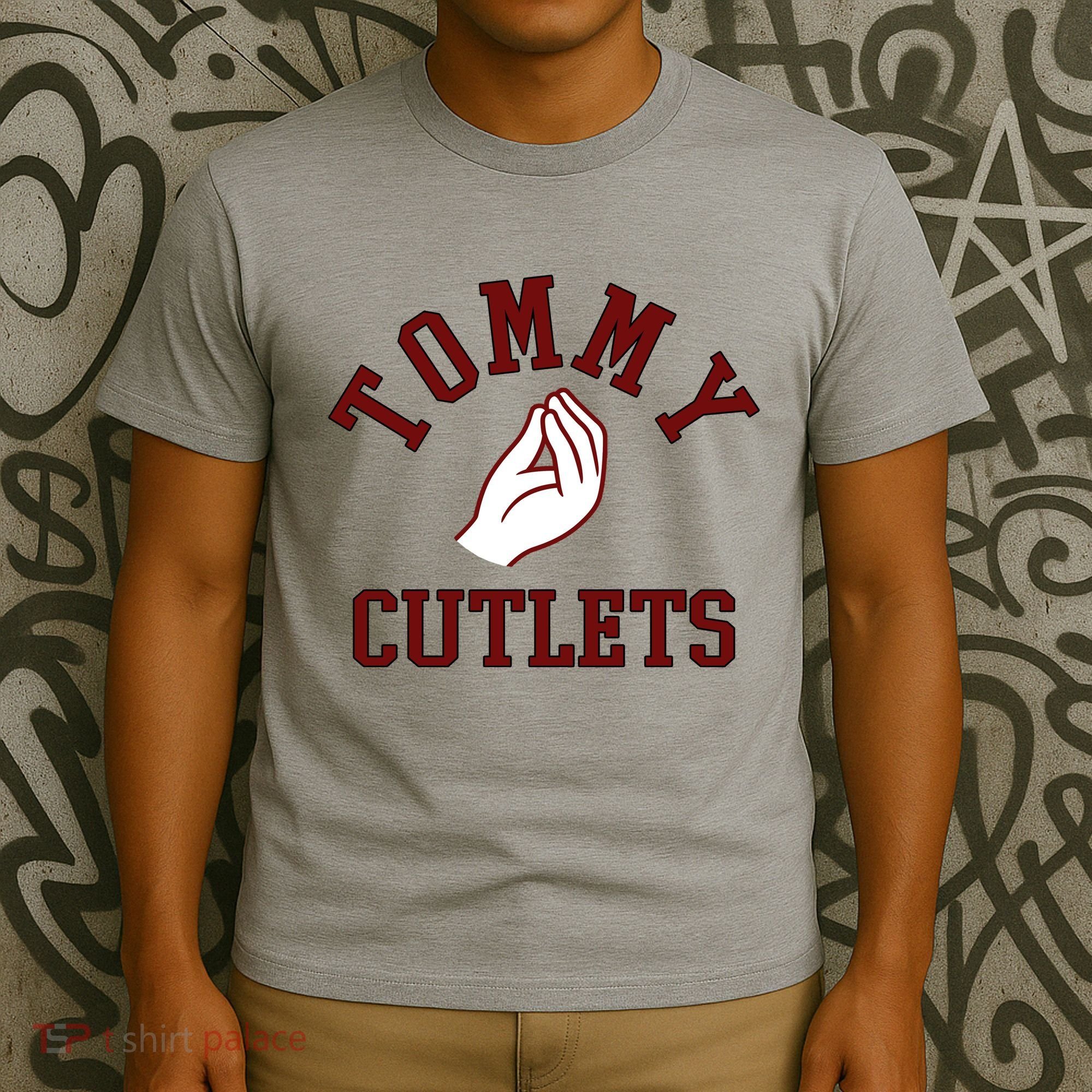 Tommy Cutlets Funny Italian Hand Football T-Shirt