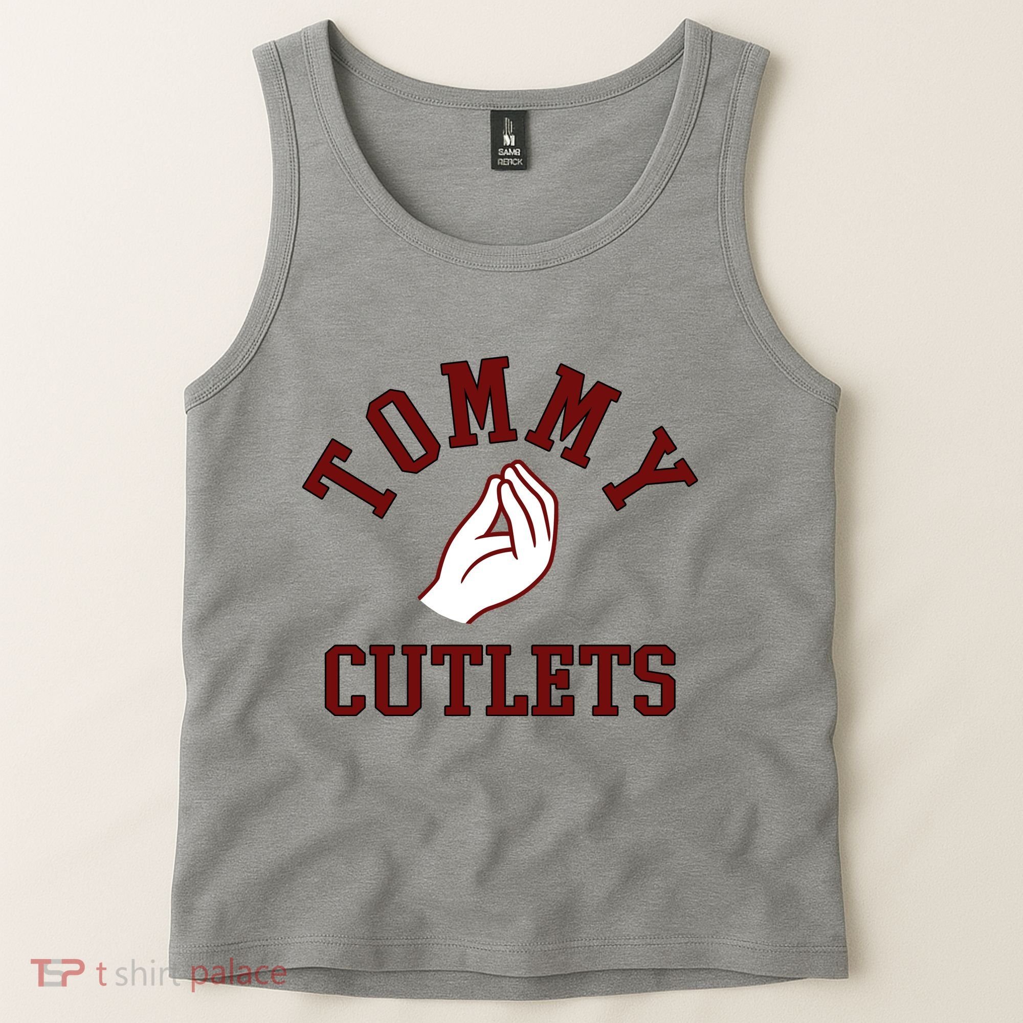 Tommy Cutlets Funny Italian Hand Football Tank Top