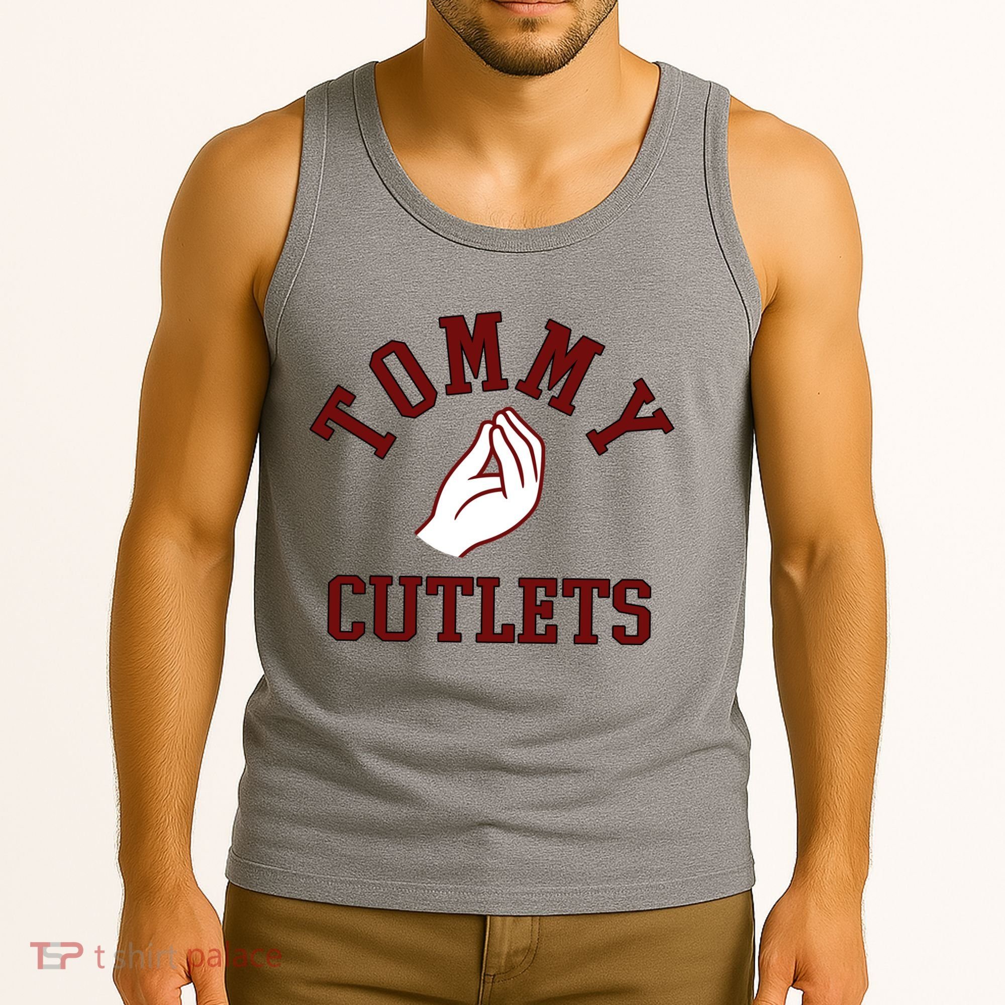 Tommy Cutlets Funny Italian Hand Football Tank Top