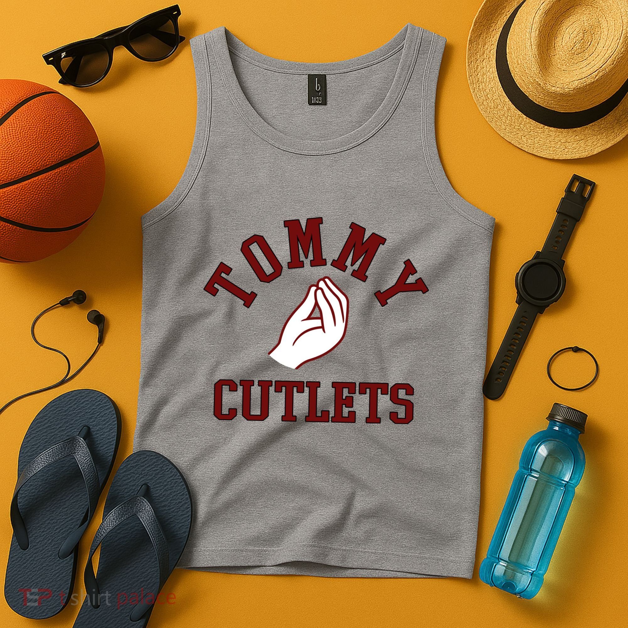Tommy Cutlets Funny Italian Hand Football Tank Top