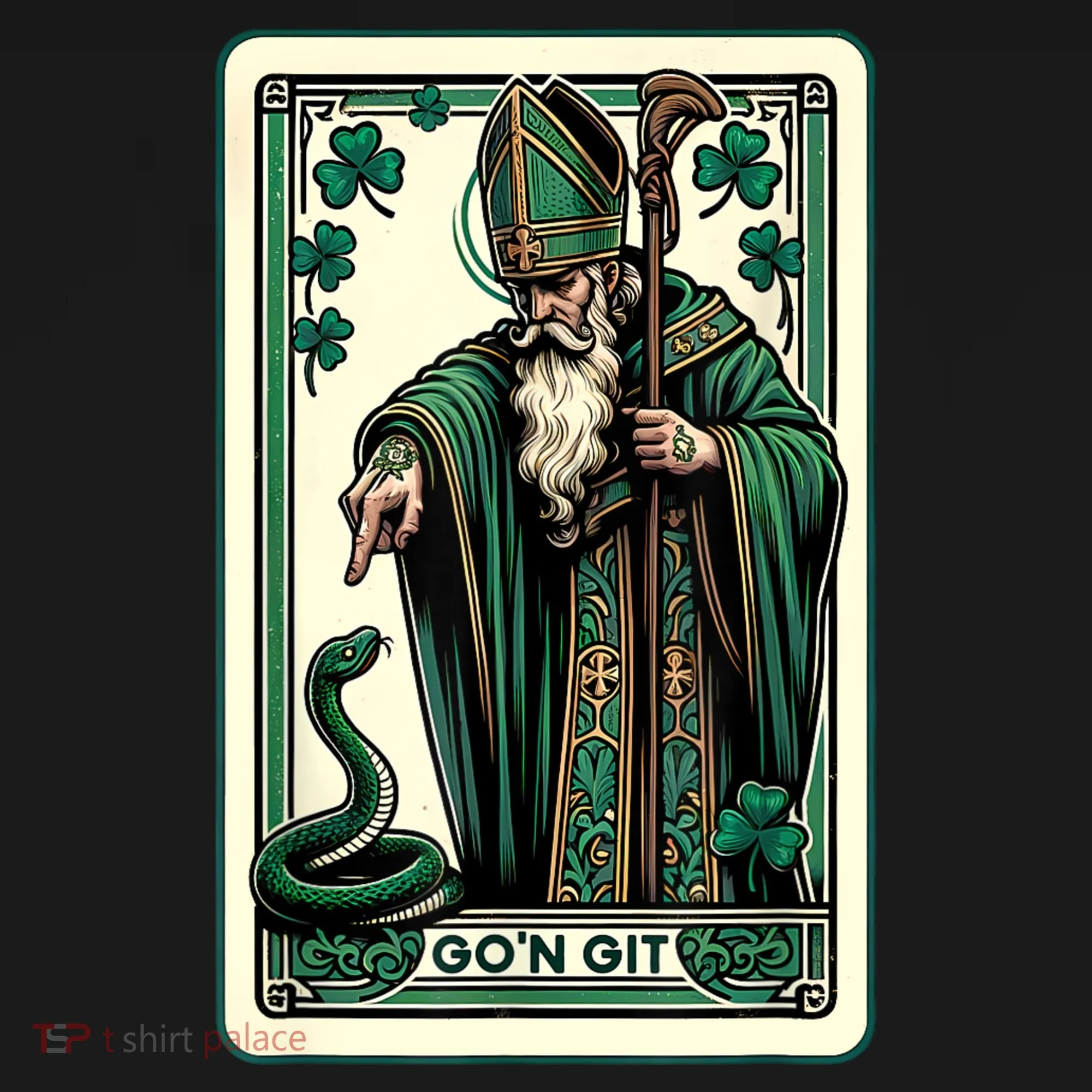 Tarot Card Funny St Patricks Day Gon Git St Patrick Doggie Tank