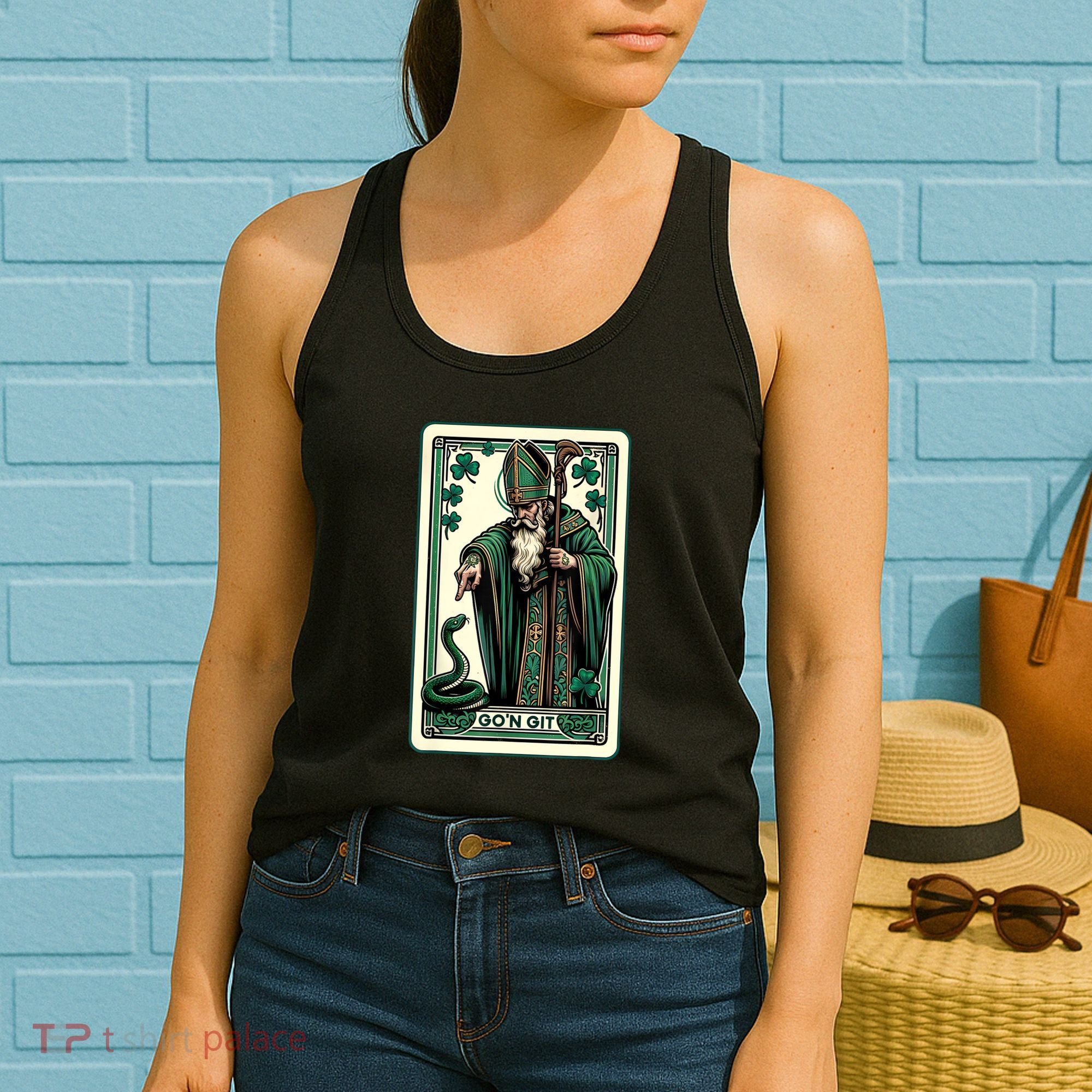 Tarot Card Funny St Patricks Day Gon Git St Patrick Women's Tank Top