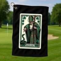 Tarot Card Funny St Patricks Day Gon Git St Patrick Golf Towel thumb 1