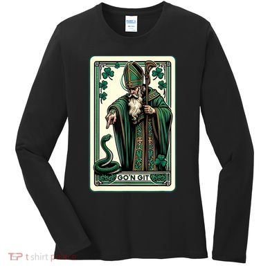 Tarot Card Funny St Patricks Day Gon Git St Patrick Women's Long Sleeve Shirt