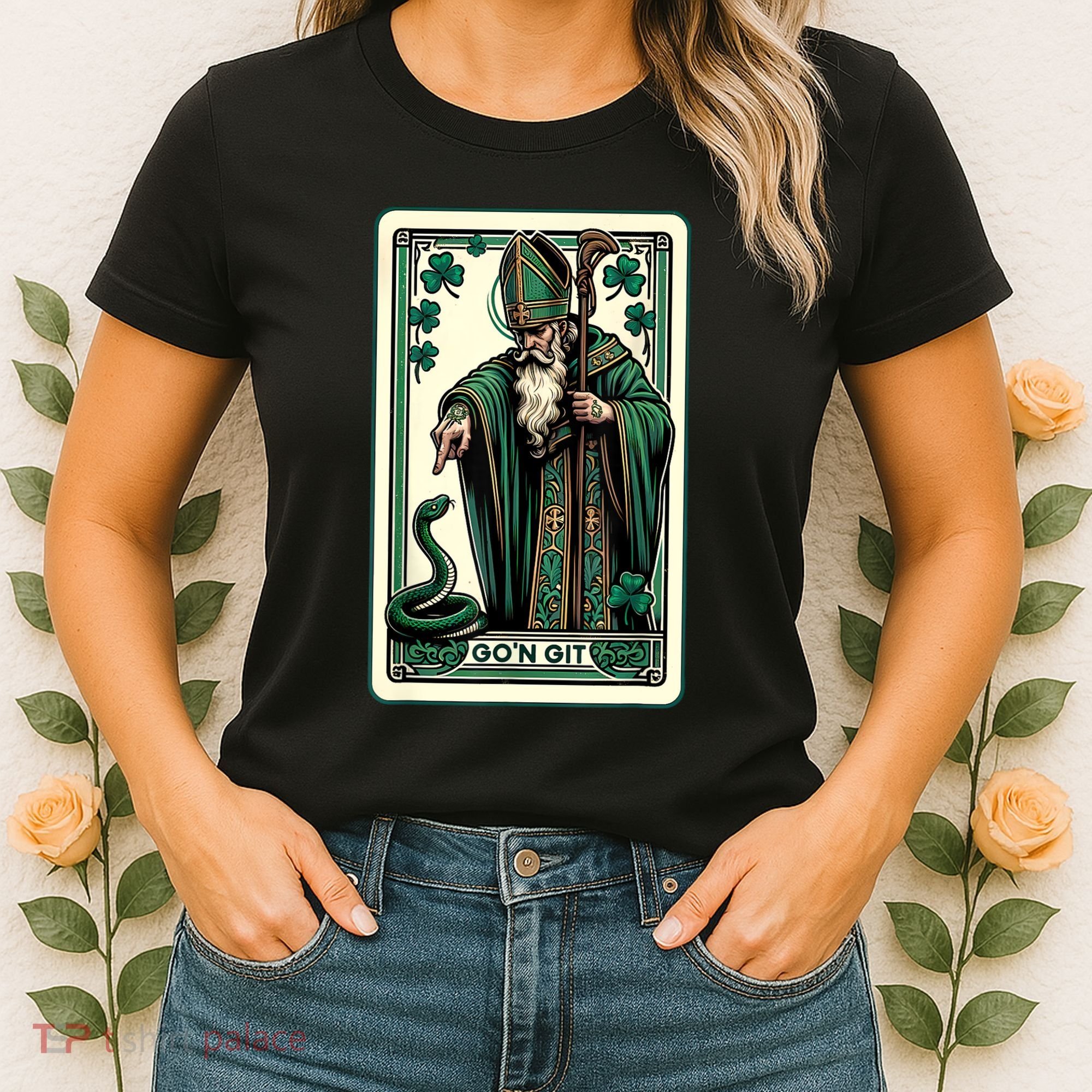Tarot Card Funny St Patricks Day Gon Git St Patrick Women's T-Shirt