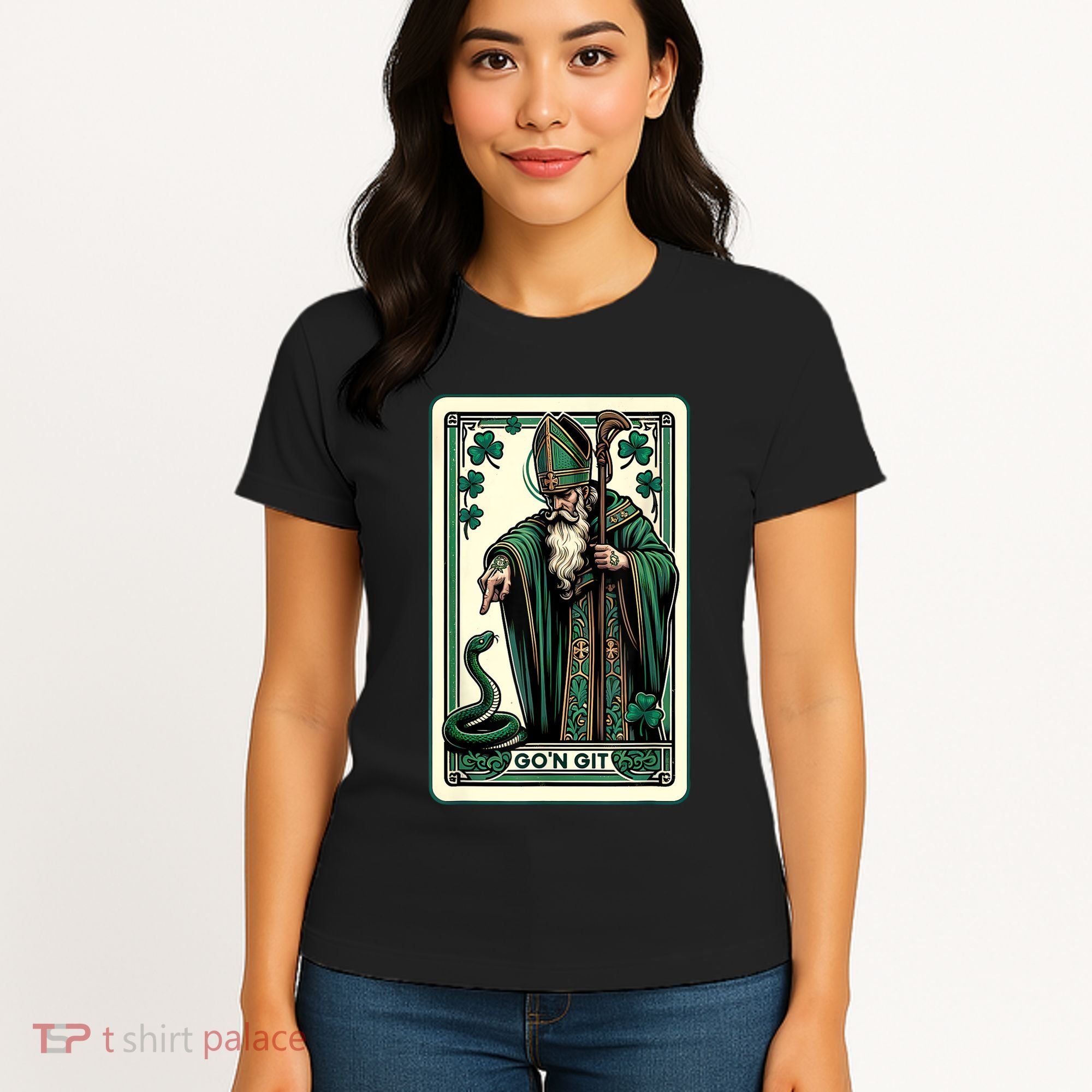 Tarot Card Funny St Patricks Day Gon Git St Patrick Women's T-Shirt