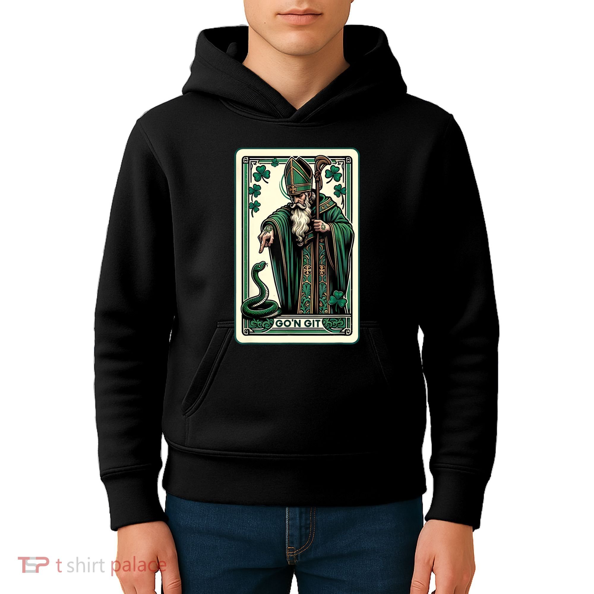 Tarot Card Funny St Patricks Day Gon Git St Patrick Kids Hoodie