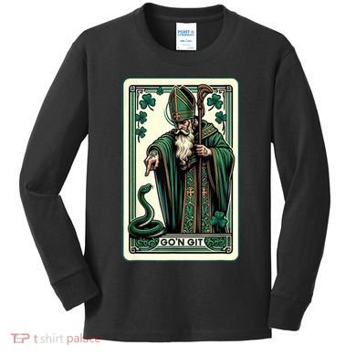 Tarot Card Funny St Patricks Day Gon Git St Patrick Kids Long Sleeve Shirt