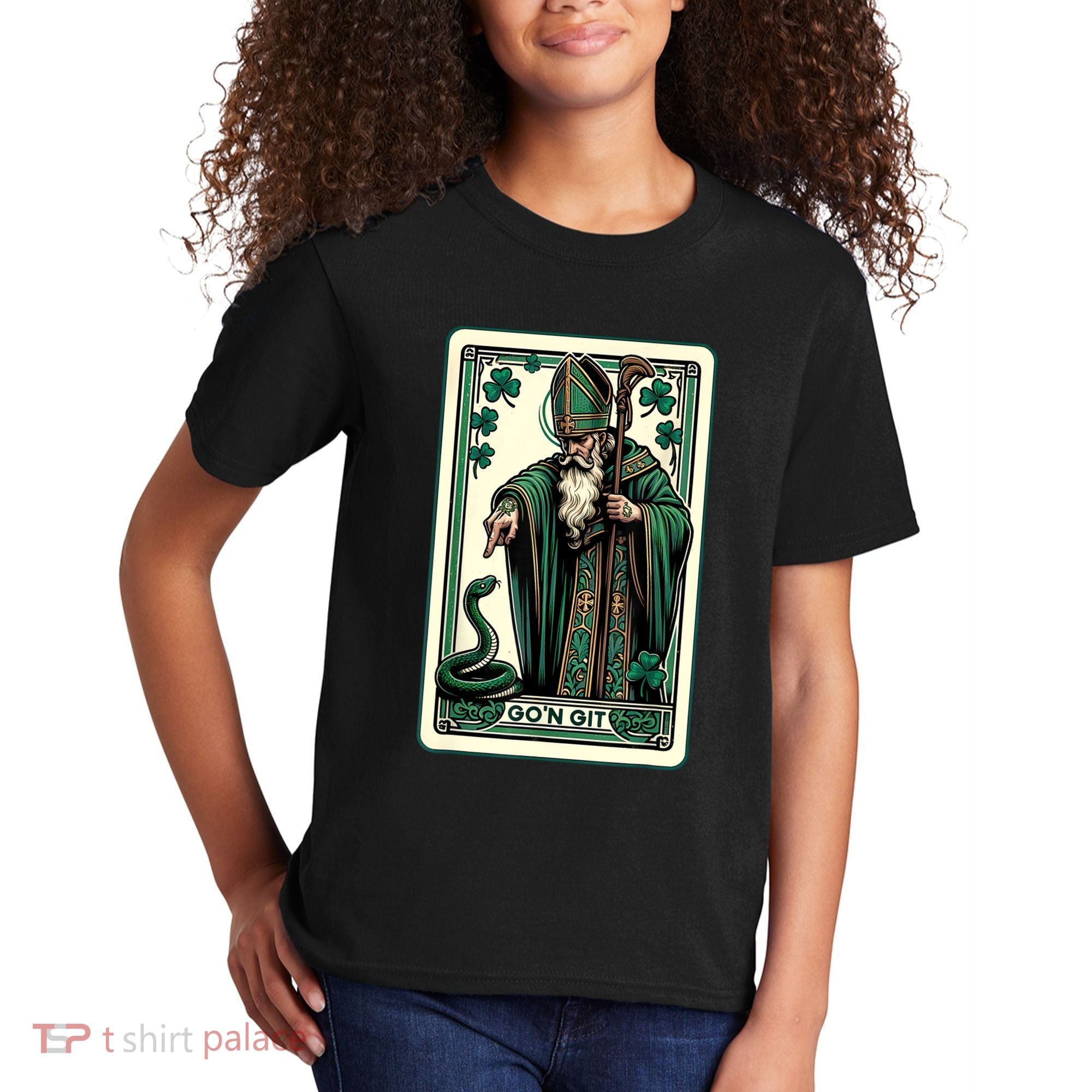 Tarot Card Funny St Patricks Day Gon Git St Patrick Kids T-Shirt