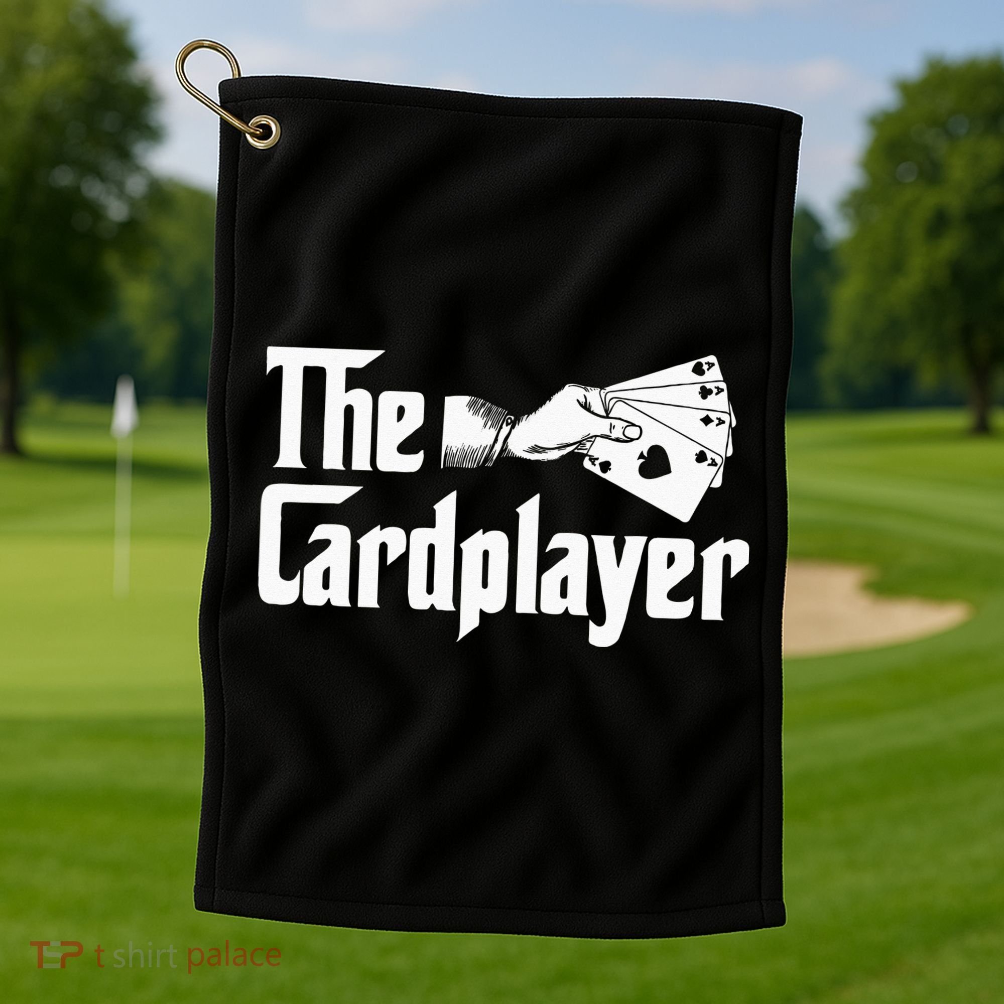 The Cardplayer Funny Poker Card Player Casino Gambler Golf Towel