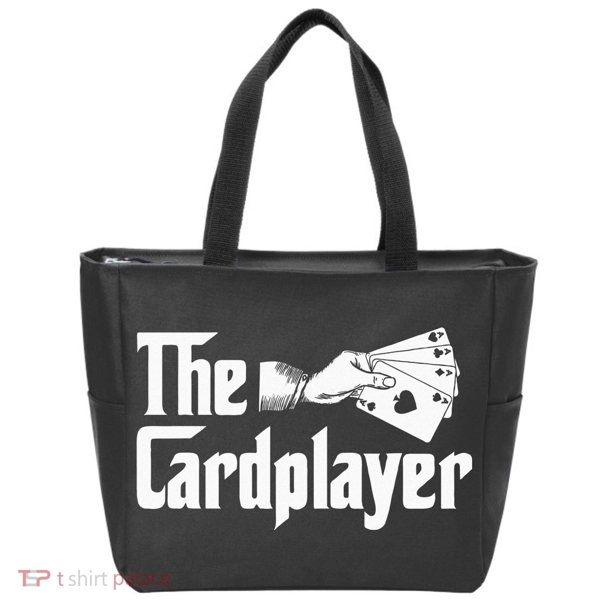 The Cardplayer Funny Poker Card Player Casino Gambler Tote Bag