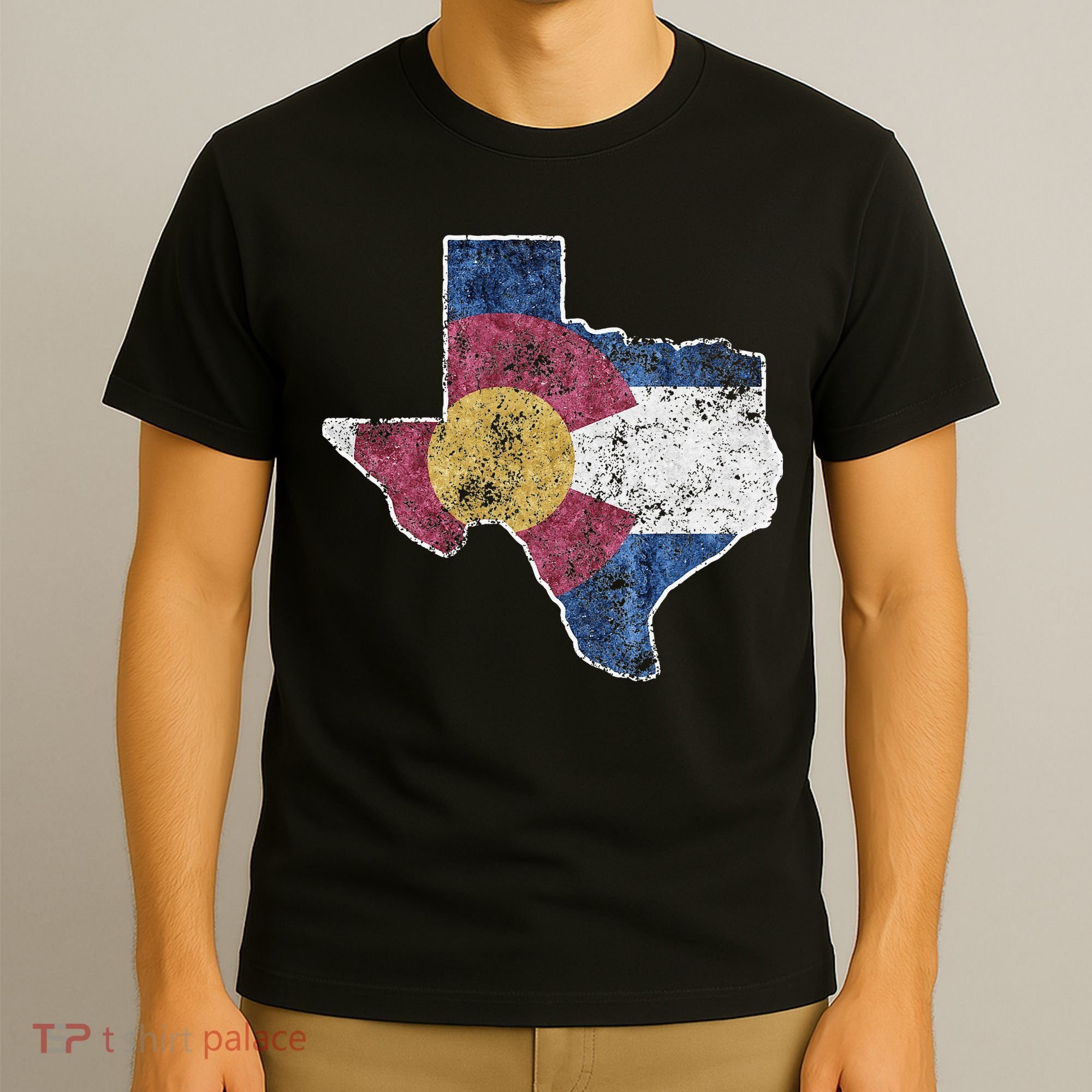 Texas Colorado Flag Family USA Home State T-Shirt