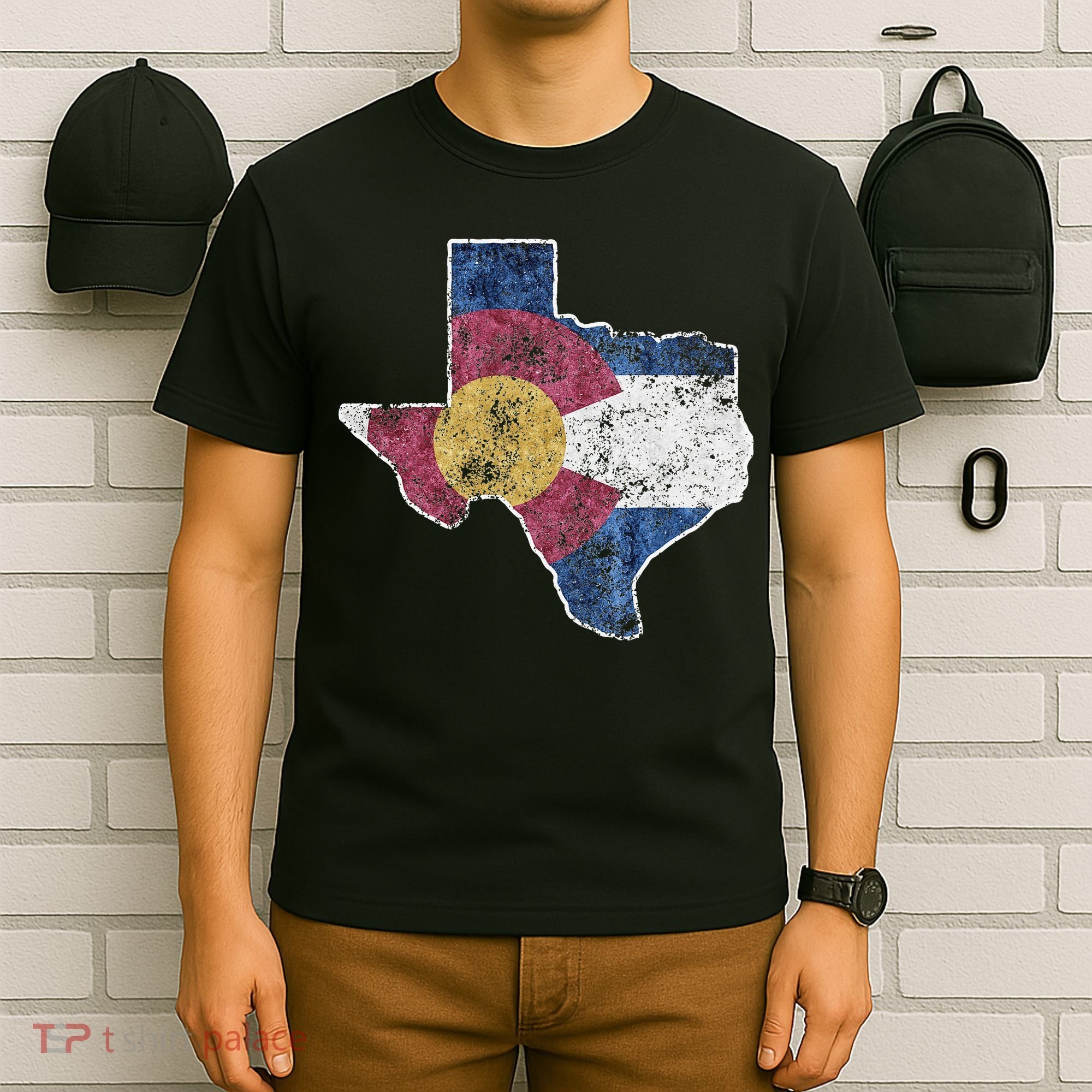 Texas Colorado Flag Family USA Home State T-Shirt