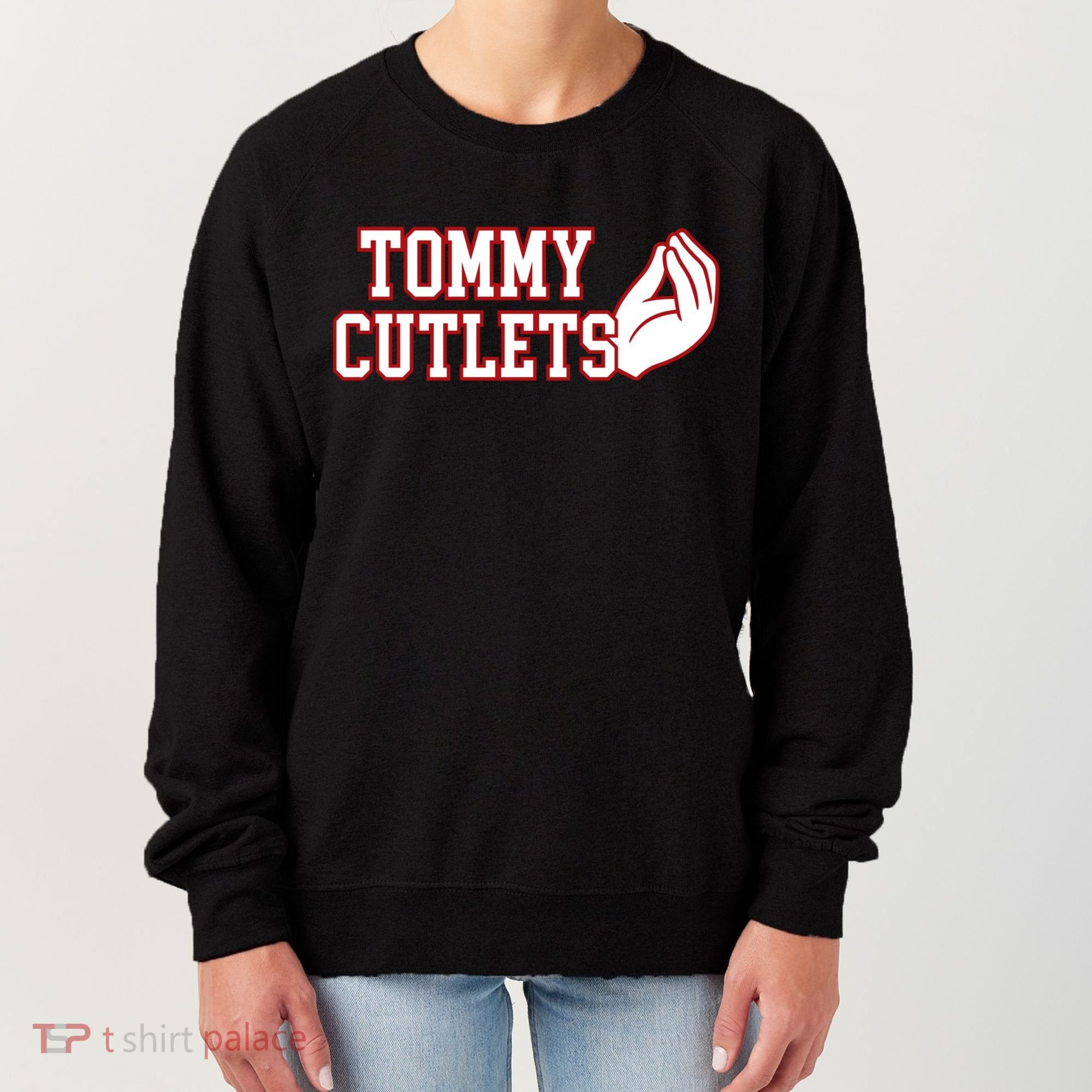 Tommy Cutlets Football Quarterback Ny Italian Hand Gesture Women's Sweatshirt