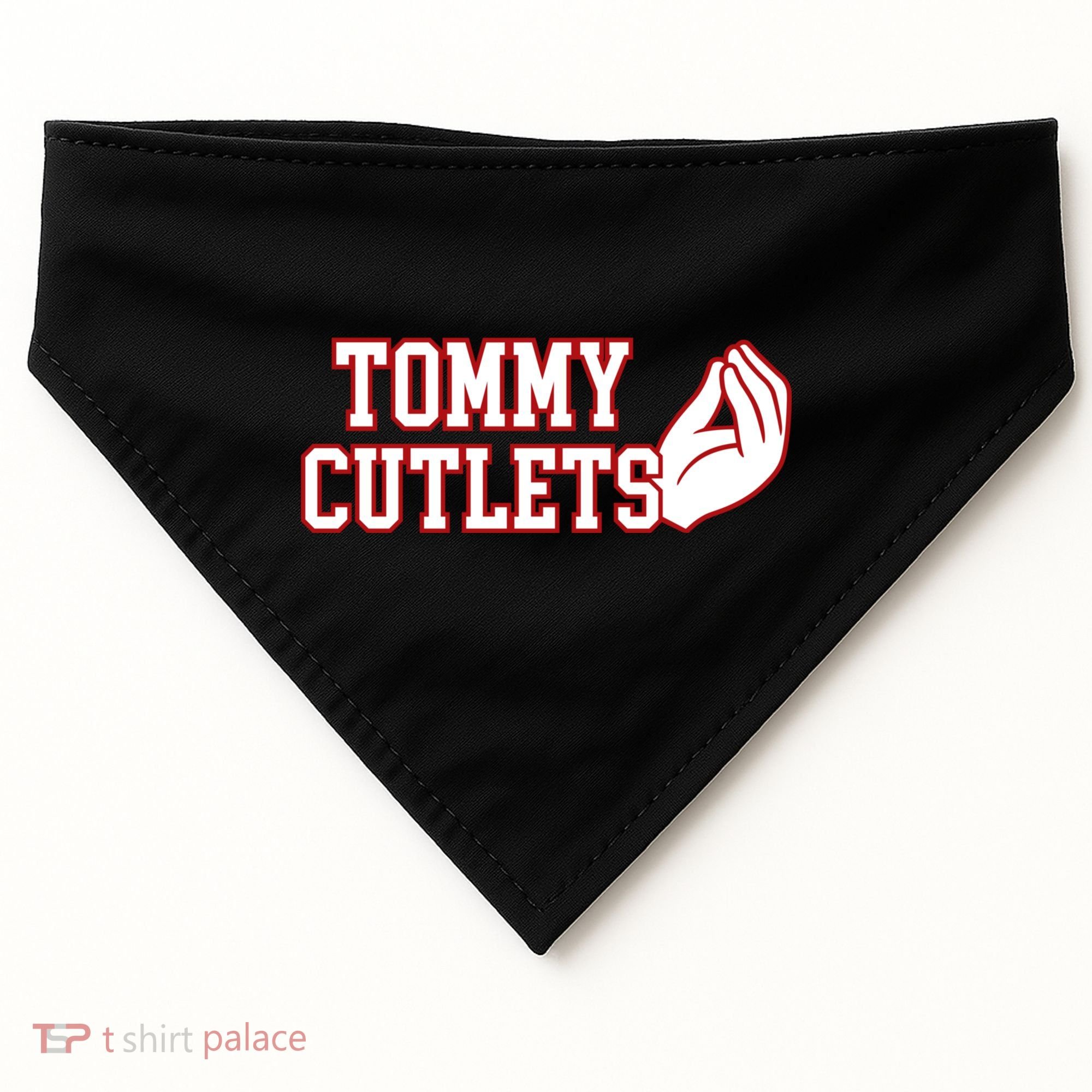 Tommy Cutlets Football Quarterback Ny Italian Hand Gesture USA-Made Doggie Bandana
