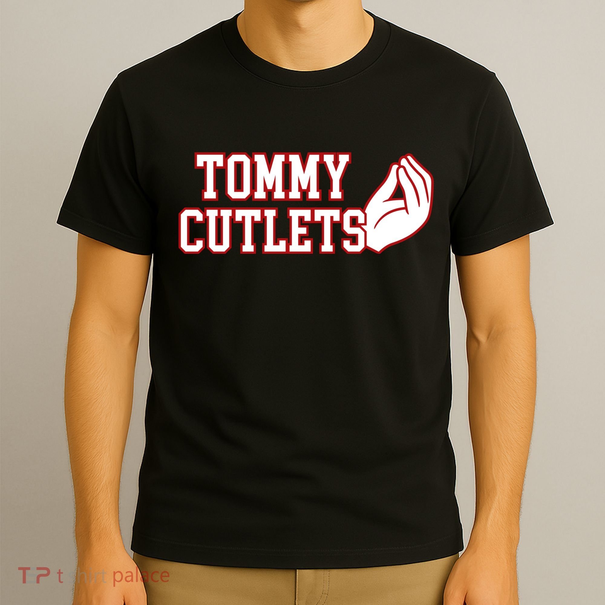 Tommy Cutlets Football Quarterback Ny Italian Hand Gesture T-Shirt