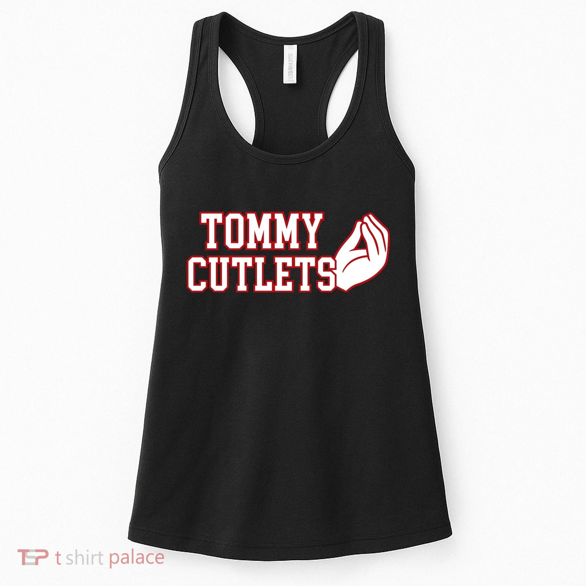 Tommy Cutlets Football Quarterback Ny Italian Hand Gesture Women's Tank Top