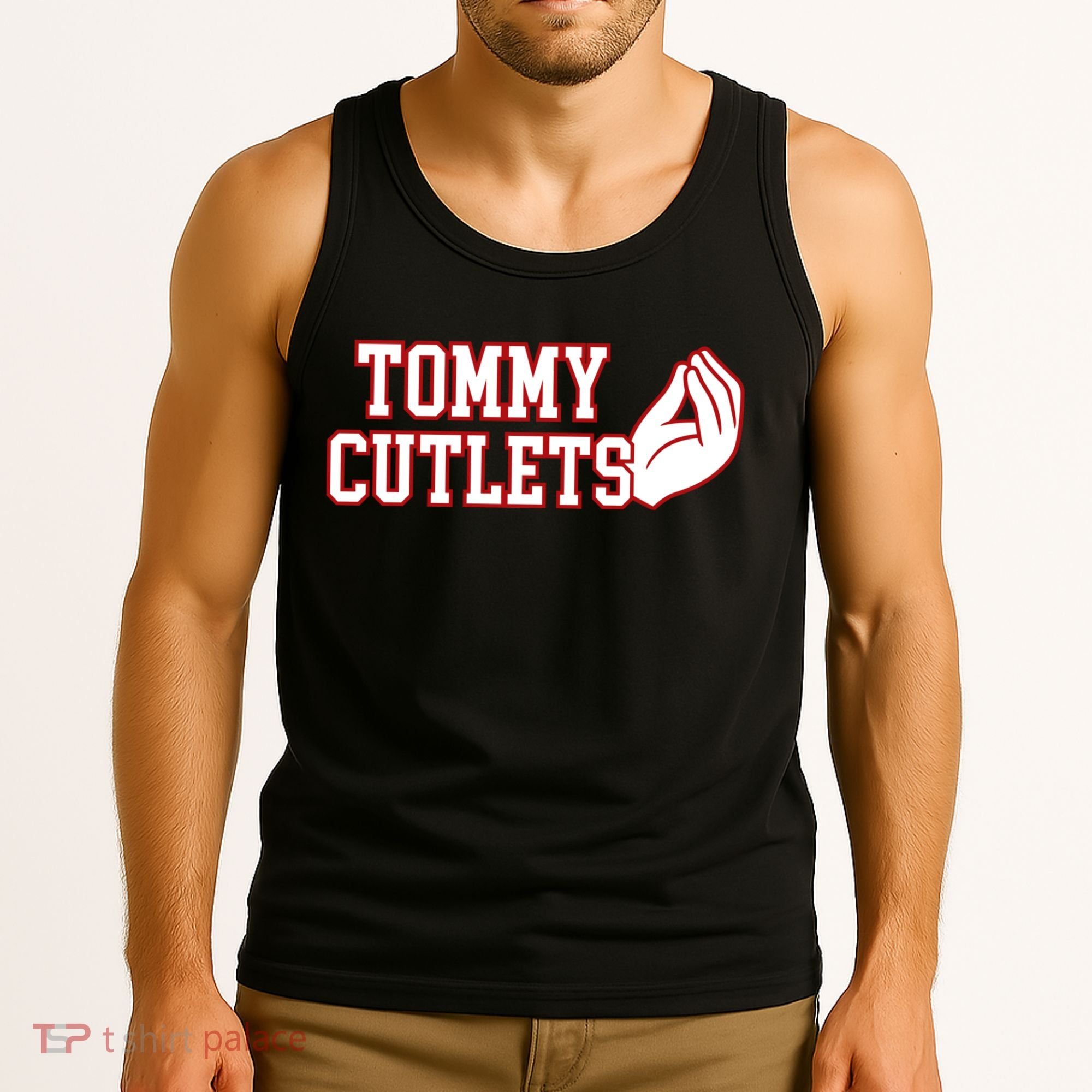 Tommy Cutlets Football Quarterback Ny Italian Hand Gesture Tank Top