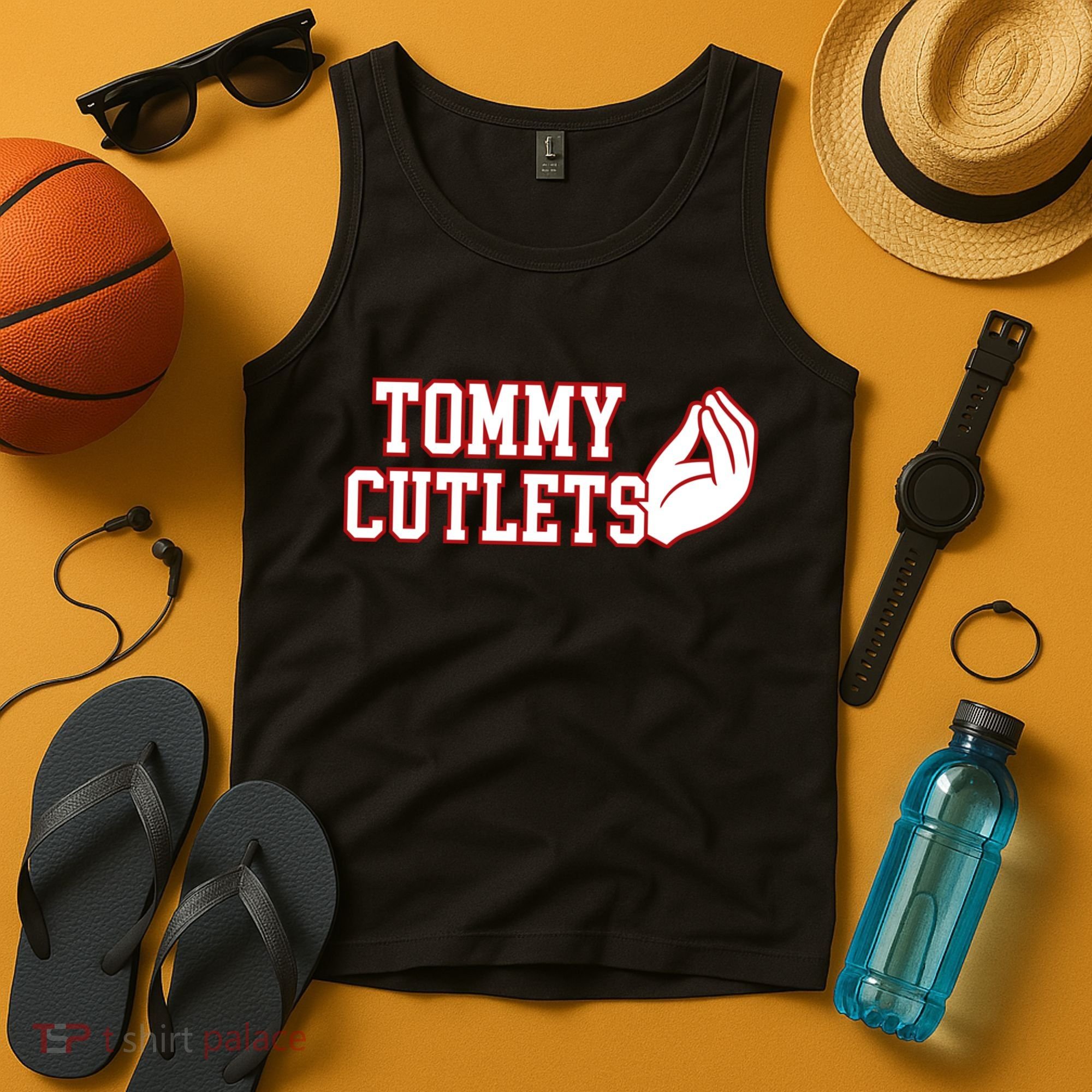 Tommy Cutlets Football Quarterback Ny Italian Hand Gesture Tank Top