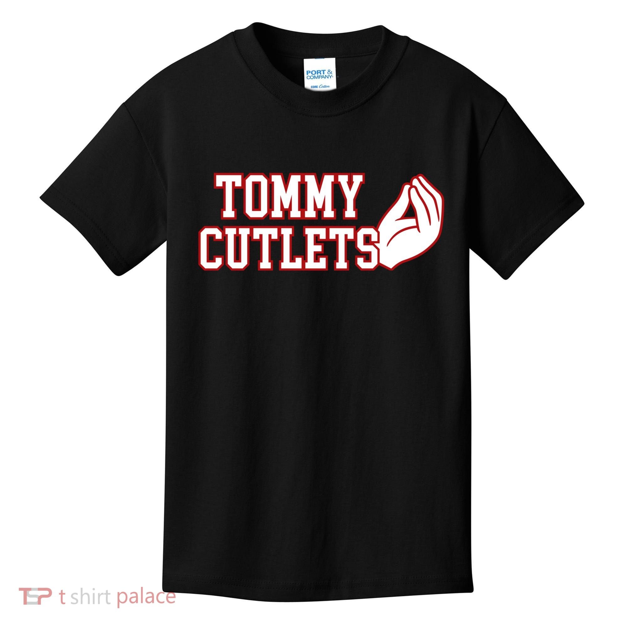 Tommy Cutlets Football Quarterback Ny Italian Hand Gesture Kids T-Shirt