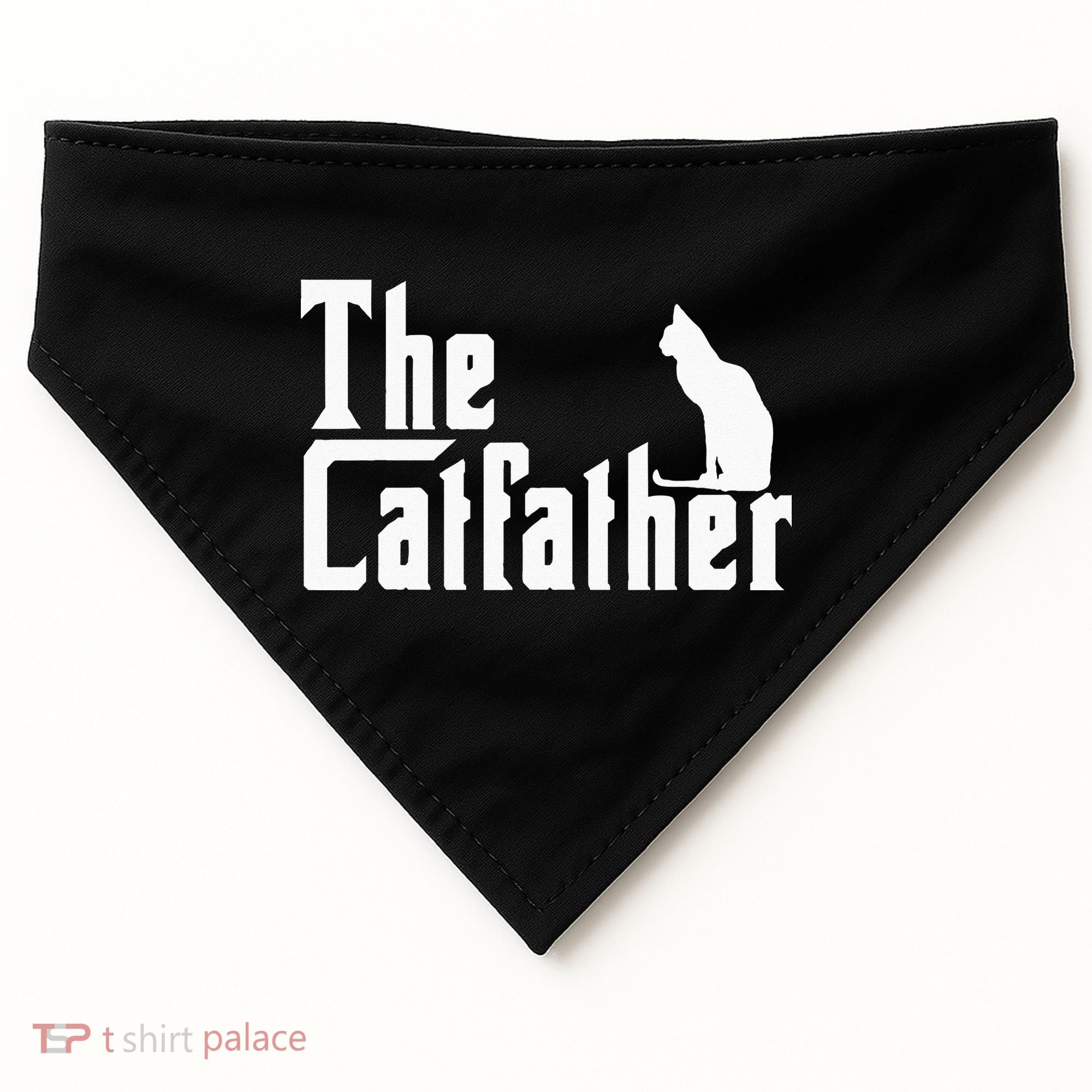 The Catfather Funny Cat Dad Father Lover USA-Made Doggie Bandana