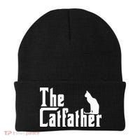 The Catfather Funny Cat Dad Father Lover Beanie thumb 0